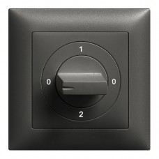 Frontset EDIZIOdue 0-1-0-2 schwarz 88×88mm für Drehschalter