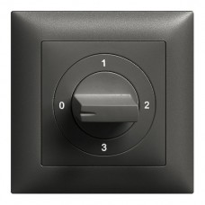 Frontset EDIZIOdue 0-1-2-3 schwarz 88×88mm für Drehschalter