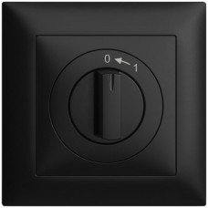 Frontset EDIZIOdue 0<-1 schwarz 88×88mm für Drehschalter FMI