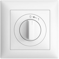 Frontset EDIZIOdue 0<-1 weiss 88×88mm für Drehschalter FMI