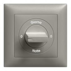 Frontset 0-Giorno-0-Notte EDIZIOdue dunkelgrau 88×88mm für Drehschalter