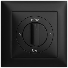 Frontset 0-Hiver-0-Eté EDIZIOdue schwarz 88×88mm für Drehschalter