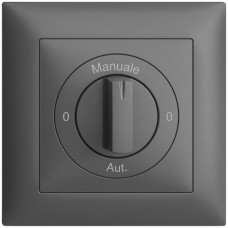 Frontset 0-Manuale-0-Aut. EDIZIOdue dunkelgrau 88×88mm für Drehschalter