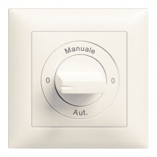 Frontset 0-Manuale-0-Aut. EDIZIOdue weiss 88×88mm für Drehschalter