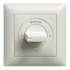 Frontset 0-Auto-0-Main EDIZIOdue hellgrau 88×88mm für Drehschalter