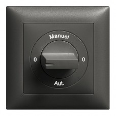 Frontset 0-Auto-0-Main EDIZIOdue schwarz 88×88mm für Drehschalter