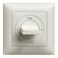 Frontset 0-Tag-0-Nacht EDIZIOdue hellgrau 88×88mm für Drehschalter