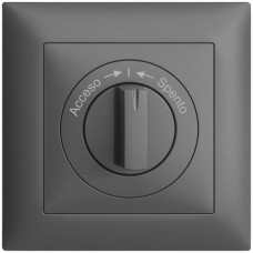 Frontset Acceso->I<-Spento EDIZIOdue dunkelgrau 88×88mm für Drehschalt FMI