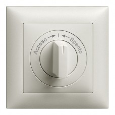 Frontset Acceso->I<-Spento EDIZIOdue hellgrau 88×88mm für Drehschalter