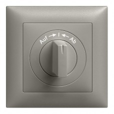 Frontset EDIZIOdue Auf->I<-Ab 88×88mm dunkelgrau für Drehschalter