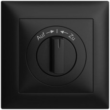 Frontset EDIZIOdue Auf->I<-Zu 88×88mm schwarz für Drehschalter FMI