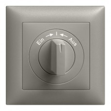 Frontset Ein->I<-Aus EDIZIOdue dunkelgrau 88×88mm für Drehschalter