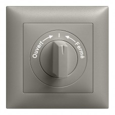 Frontset Ouvert->I<-Fermé EDIZIOdue dunkelgrau 88×88mm für Drehschalter