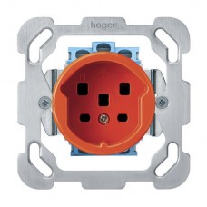UP-Steckdose Hager basico Typ 25 mit Befestigungsplatte mit Steckklemmen orange