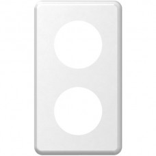 Abdeckplatte 2x1 186x106mm weiss Gr.II-II 2xØ58mm Apparatedistanz 80 mm