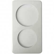 Abdeckplatte 2x1 186x106 weiss Gr.II-II Ø66+78mm Apparatedistanz 80mm
