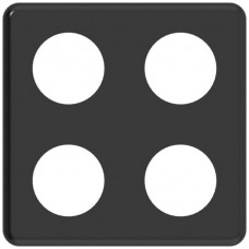 Abdeckplatte 2x2 146x146mm schwarz 4xØ43mm