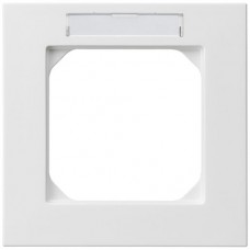 Abdeckrahmen kallysto.pro 1×1 weiss 94×94mm mit Beschriftungsrahmen