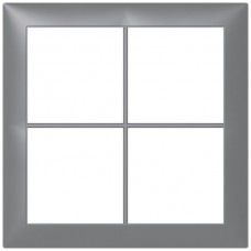 Abdeckrahmen Sidus 2x2 aluminium 148x148mm Kunststoff Metallic