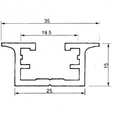 Apparateschiene Alu 35x15mm 6m lang