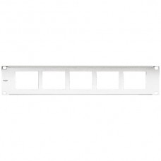 Frontplatte 19 Hager HMS 2HE für 5×FLF Stahl vernickelt Frontplatte 19 Hager HMS 2HE für 5×FLF Stahl vernickelt