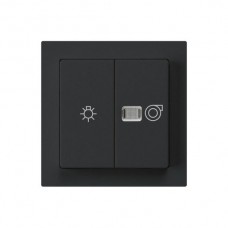 Frontset kallysto schwarz, 60×60mm mit Symbol Licht+Ventilator