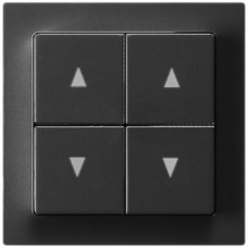 Frontset kallysto 60×60 mm schwarz für Storenschalter/taster 4-fach