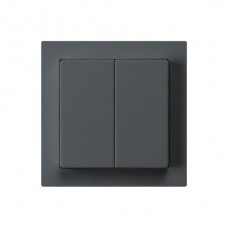 Frontset kallysto 60×60. anthrazit, für Schalter mit Druckknopf 2-fach