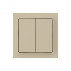 Frontset kallysto 60×60 beige für Schalter mit Druckknopf 2-fach