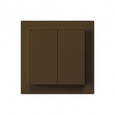 Frontset kallysto 60×60 braun für Schalter mit Druckknopf 2-fach