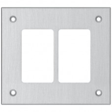 Kombi-Platte FLF 1x2 Alu natur Hager 100x112.5mm 2xGr.I