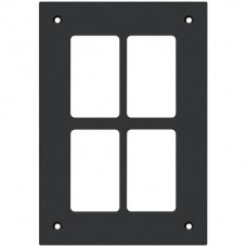 Montageplatte Hager FLF 3/5 2×2 Aluminium eloxiert schwarz 162.5x112.5mm 4xGr.I