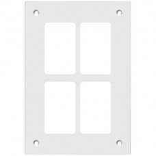 Montageplatte Hager FLF 3/5 2×2 Aluminium eloxiert weiss 162.5x112.5mm 4xGr.I