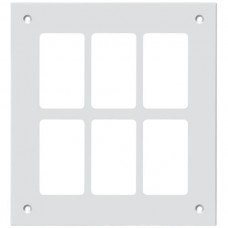 Montageplatte Hager FLF 3/5 2×3 Aluminium eloxiert weiss 162.5x150mm 6xGr.I
