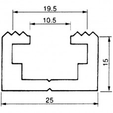 Profilschiene Almatec Alu 25x15mm Länge 3m gezahnt