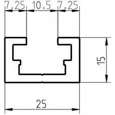 Profilschiene Almatec Alu 25x15mm Länge 6m