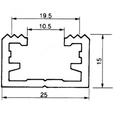 Profilschiene Almatec Alu 25x15mm Länge 6m gezahnt