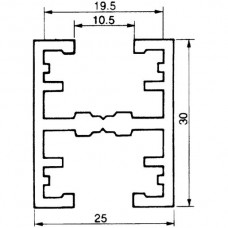 Profilschiene Almatec Alu 25x30mm Länge 6m