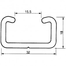 Profilschiene Anticor  Aluminium 3m lang 32x18x3mm