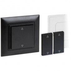 RF-Wandsender Omnio 4-Kanal schwarz mit Symbol Pfeil AUF/AB, ohne Batterie
