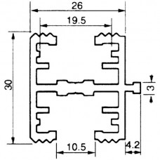 Trennprofil Alu 26x30mm L.6m AS 26 Almatec