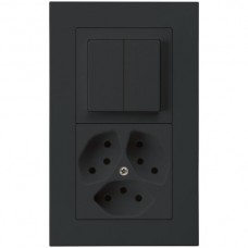 UP-Kombi I-I 1/1L+3xT13 schwarz kallysto.pro 10A 154x94mm