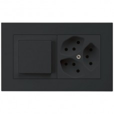 UP-Kombi I-I 3/1L+3xT13 schwarz kallysto.pro 10A 94x154mm horizontal