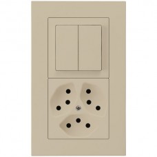 UP-Kombi I-I leer+3xT13 beige kallysto.pro 10A 154x94mm