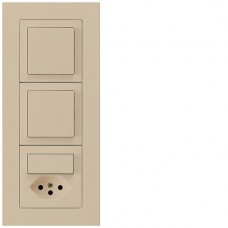 UP-Kombination Hager kallysto.pro Gr.I-I-I, vertikal, 2×Schalter S3 + S3/Typ 13 beige UP-Kombination Hager kallysto.pro Gr.I-I-I, vertikal, 2×Schalter S3 + S3/Typ 13 beige