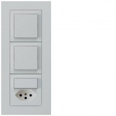 UP-Kombination Hager kallysto.pro Gr.I-I-I, vertikal, 2×Schalter S3 + S3/Typ 13 lichtgrau UP-Kombination Hager kallysto.pro Gr.I-I-I, vertikal, 2×Schalter S3 + S3/Typ 13 lichtgrau