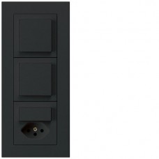 UP-Kombination Hager kallysto.pro Gr.I-I-I, vertikal, 2×Schalter S3 + S3/Typ 13 schwarz UP-Kombination Hager kallysto.pro Gr.I-I-I, vertikal, 2×Schalter S3 + S3/Typ 13 schwarz