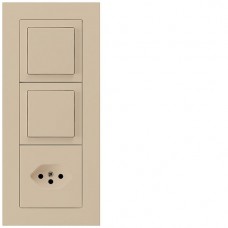 UP-Kombination Hager kallysto.pro Gr.I-I-I, vertikal, 2×Schalter S3 + Typ 13 beige UP-Kombination Hager kallysto.pro Gr.I-I-I, vertikal, 2×Schalter S3 + Typ 13 beige