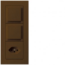 UP-Kombination Hager kallysto.pro Gr.I-I-I, vertikal, 2×Schalter S3 + Typ 13 braun UP-Kombination Hager kallysto.pro Gr.I-I-I, vertikal, 2×Schalter S3 + Typ 13 braun