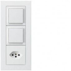 UP-Kombination Hager kallysto.pro Gr.I-I-I, vertikal, 2×Schalter S3 + Typ 13 weiss UP-Kombination Hager kallysto.pro Gr.I-I-I, vertikal, 2×Schalter S3 + Typ 13 weiss